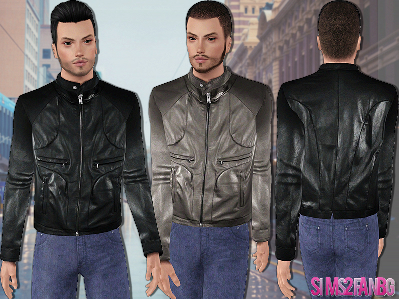 sims2fanbg's 421 - Male Leather jacket