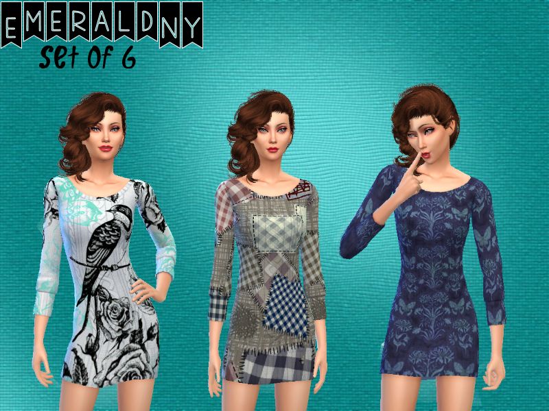 The Sims Resource - Sweater Dress Set of 6