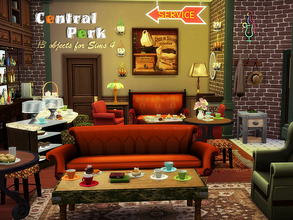 Sims 4 — Central Perk by Kiolometro — Remember the TV series Friends? Now your sims can sit on the sofas and have a drink