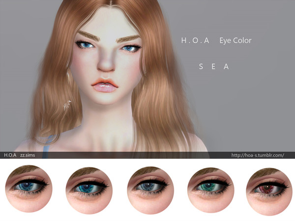 Sims 4 — H.O.A eye color SEA  by Syrenahoa — H.O.A eye color SEA with 5 colors. For male and female.