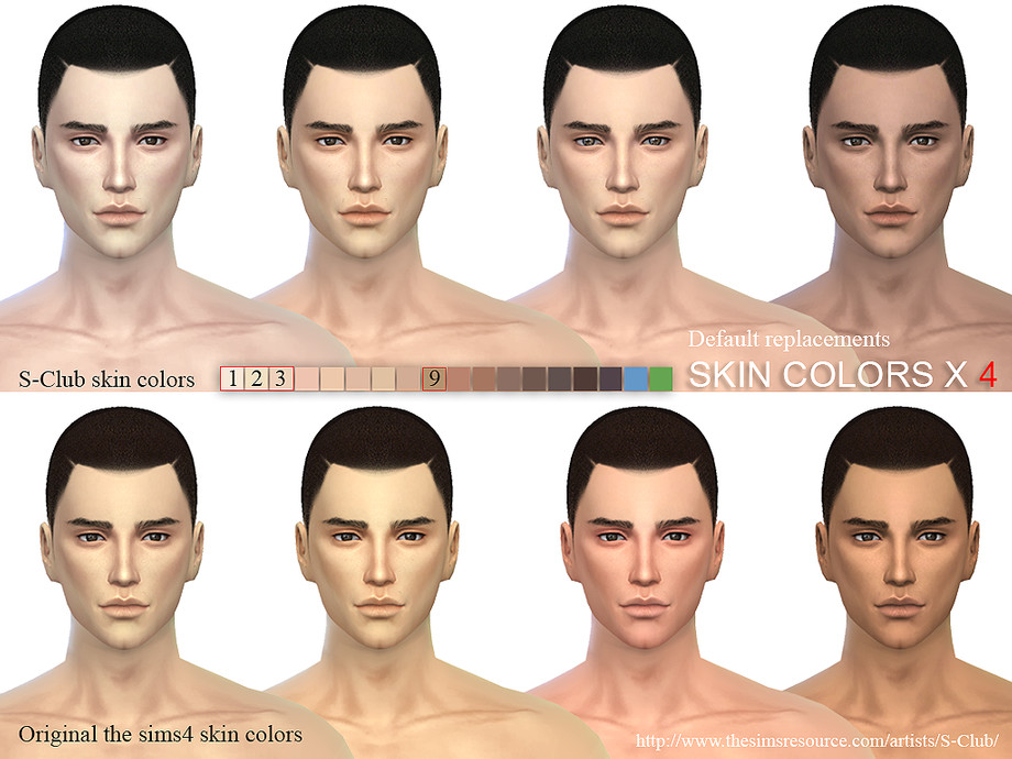 sims 4 default skin replacement maxis match