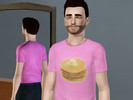 Sims 3 — FL Male Breakfast Tshirt's by frockling — 4 Different Tshirts: Pancakes, Bacon, Eggs, and Orange Juice.