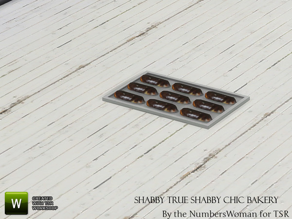 Sims 4 — Shabby Chic True Shabby Bakery Eclair Tray by TheNumbersWoman — Old fashioned bakery items for your Sims to have