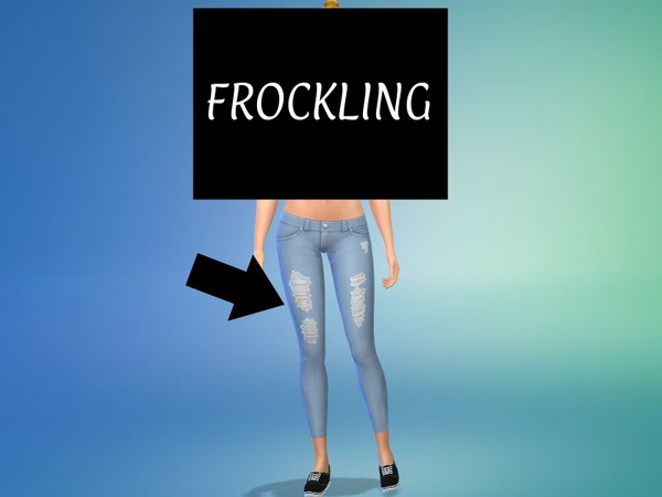 Sims 4 — FL_Ripped Jeans Recolor by frockling — Ripped jeans recolored from wjewerica's original creation. Comes in light