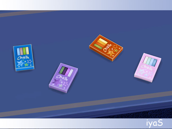 Sims 4 — School Chalk by soloriya — Dustless for less clean-up. 95% pure calcium carbonate chalk. Free of foreign