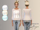 Sims 4 — Pullover 01 by Nastasya2 — Women's sweater with the word mirror. Choice for sports-style, as well as for the