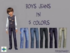 Sims 4 — Boys Jeans in 5 colors by Persephaney — Boys jeans in 5 popular colors.