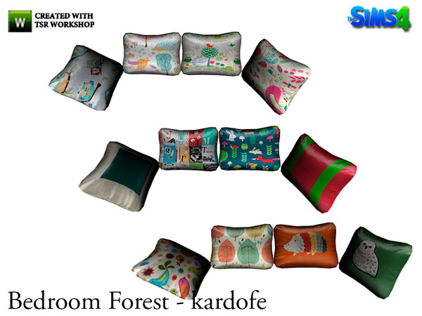 Sims 4 — kardofe_Bedroom Forest_Cushion by kardofe — Lots of cushions to make it comfortable and fun bed-cabin 