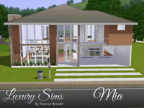 Sims 3 — Mia by vanessaroweder — Family home in contemporary style, with 3 bedrooms, 3 bathrooms, 1 half bath, kitchen,