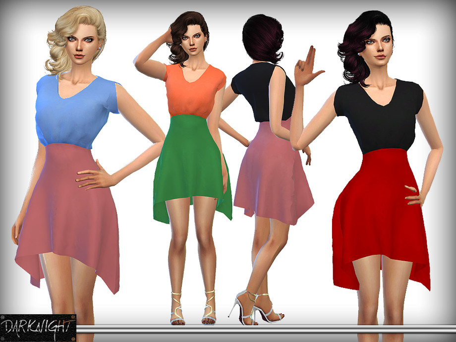 The Sims Resource - High Waist Skirt Dress