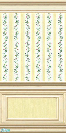 Sims 2 — jsfPLNIYellowFloralStripe by jsf — Newly revised ParkLane paneling with mini flowered and yellow striped