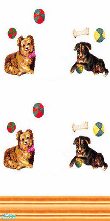 Sims 2 — dogs set - 11 by skinflin — cute cheap $2 walls of dogs in different patterns....
