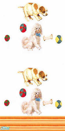 Sims 2 — dogs set -7 by skinflin — cute cheap $2 walls of dogs in different patterns....