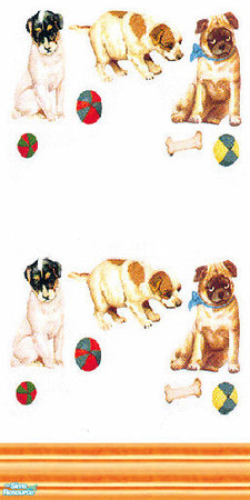 Sims 2 — dogs set - 6 by skinflin — cute cheap $2 walls of dogs in different patterns....