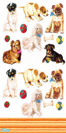 Sims 2 — dogs set - 3 by skinflin — cute cheap $2 walls of dogs in different patterns....
