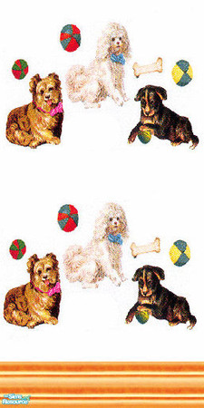 Sims 2 — dogs set - 2 by skinflin — cute cheap $2 walls of dogs in different patterns....