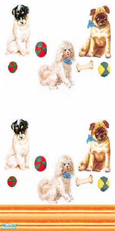 Sims 2 — dogs set - 1 by skinflin — cute cheap $2 walls of dogs in different patterns....