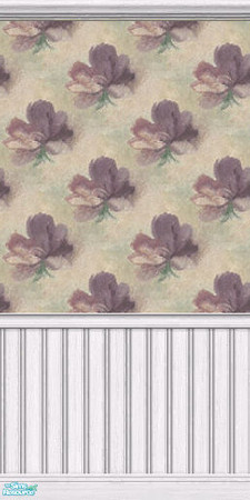 Sims 2 — D2DTC 38 - Wallpaper Floral by D2Diamond — Recolor of the Hansen collection from Sims 2 Play. Purple wood, with