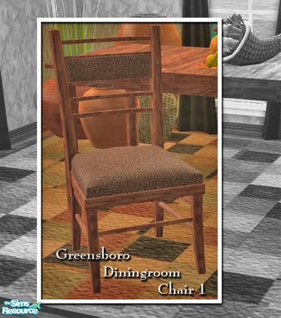 Sims 2 — VS Greensboro Dining Room Chair 1 by Vanilla Sim — Naturally sleek and exotic, tailored foam cushions are