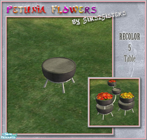 Sims 2 — S2S Petunia Flowers - Table recolor 5 by sims2sisters — 