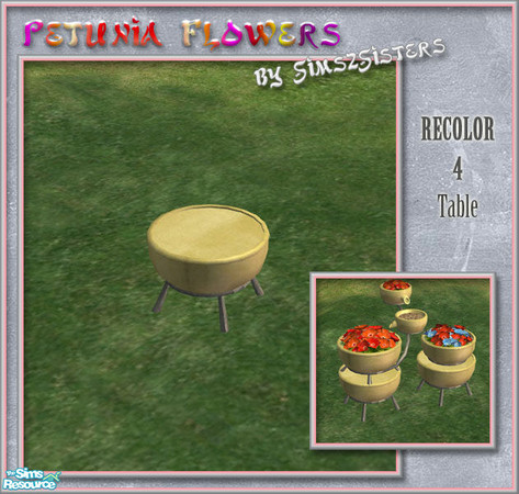 Sims 2 — S2S Petunia Flowers - Table recolor 4 by sims2sisters — 