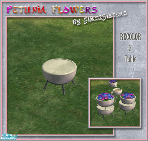 Sims 2 — S2S Petunia Flowers - Table recolor 3 by sims2sisters — 