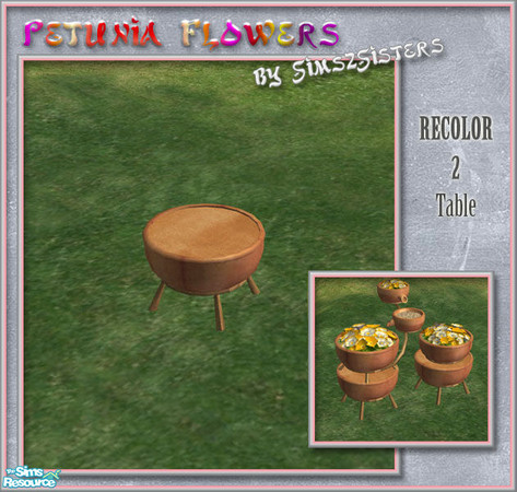 Sims 2 — S2S Petunia Flowers - Table recolor 2 by sims2sisters — 