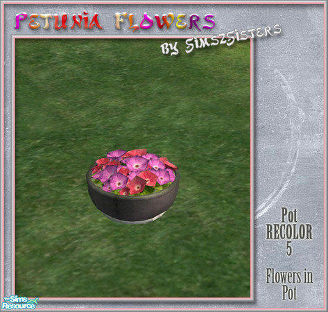 Sims 2 — S2S Petunia Flowers - Pot recolor 5 by sims2sisters — This is recolor of the pot