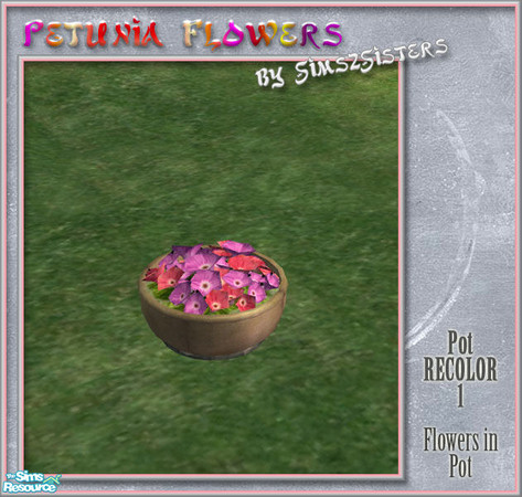 Sims 2 — S2S Petunia Flowers - Pot recolor 1 by sims2sisters — This is recolor of the pot