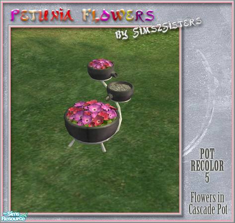 Sims 2 — S2SPetunia Flowers-Cascade Pots recolor5 by sims2sisters — This is recolor of the pot