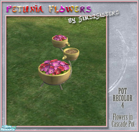 Sims 2 — S2SPetunia Flowers-Cascade Pots recolor4 by sims2sisters — This is recolor of the pot