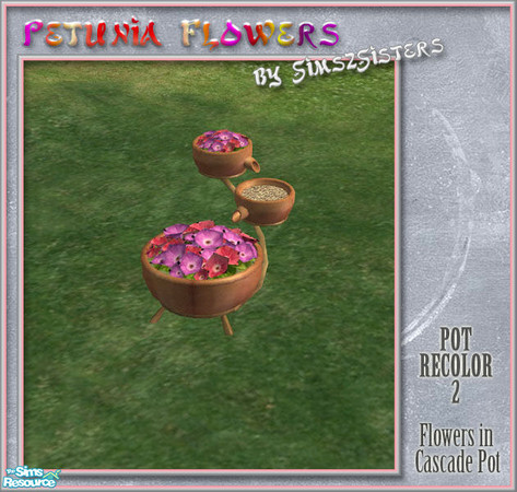 Sims 2 — S2SPetunia Flowers-Cascade Pots recolor2 by sims2sisters — This is recolor of the pot