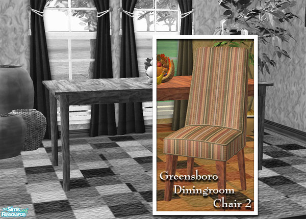 Sims 2 — VS Greensboro Dining Room Chair 2 by Vanilla Sim — Sometimes a single piece of furniture can energize an entire