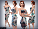 Sims 4 — Floral Printed Silk Dress - Fall'15 by DarkNighTt — Floral Printed Silk Dress from Collection of Fall'15. ''Fall