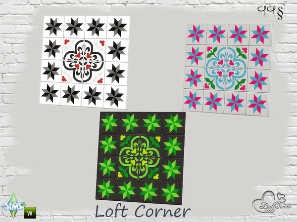 Sims 4 — Loft Corner Floorpainting 'Tiles' by BuffSumm — Part of the *Loft Corner* Set!