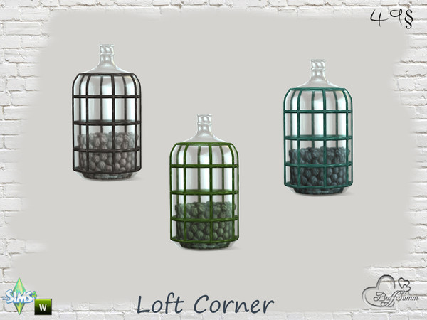 Sims 4 — Loft Corner Vase with Bowls by BuffSumm — Part of the *Loft Corner* Set!