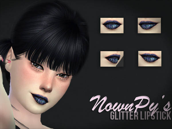 Sims 4 — [NownPy] Glitter Lipstick by pabrya — - Only one color - Custom thumbnail. Please do not convert or copy. Hope