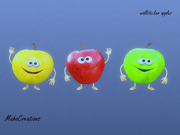 Sims 4 — Wallsticker Apples by MahoCreations — Set with 3 apples wallsticker. More fruits and vegetables are coming soon.
