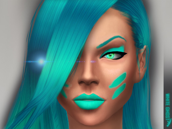 Sims 4 — [Eyeshadow] - Space Ghost by WhiteGhost — ~Type of clothing: Jampsuit and costume. ~Color/s: Red Cian Yellow