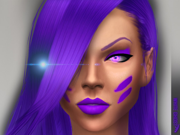 Sims 4 — [Face Paint] - Space Ghost by WhiteGhost — ~Type of clothing: Jampsuit and costume. ~Color/s: Red Cian Yellow