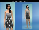 Sims 4 — Skulls and Denim Red Black dresses by AbbyCupCake — Two Dresses Skulls and denim and red and black patterned