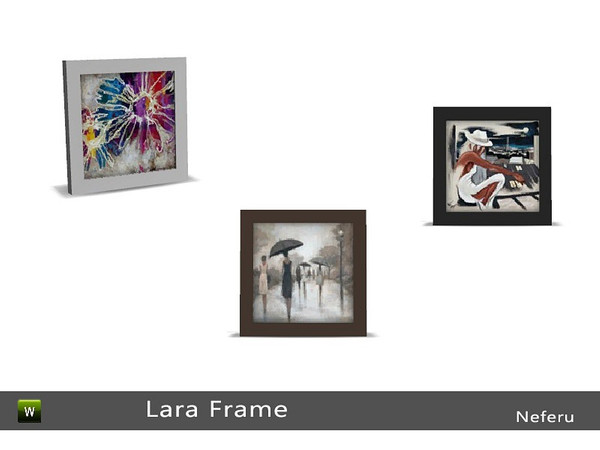 Sims 4 — Lara Frame by Neferu2 — Photo frame_Lara Hallway_3 variations