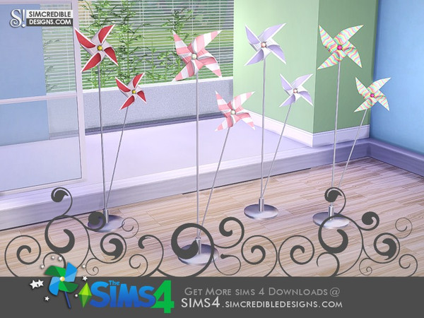 Sims 4 — Paper dream pinwheel (floor) *decor* by SIMcredible! — SIMcredibledesigns.com available at TSR