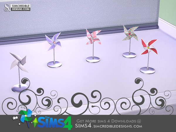 Sims 4 — Paper dream pinwheel (table) *decor* by SIMcredible! — SIMcredibledesigns.com available at TSR