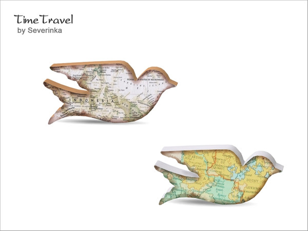 Sims 4 — [TimeTravel] Dove decor by Severinka_ — Dove decorated with geographic maps Set 'Time travel' 2 colors