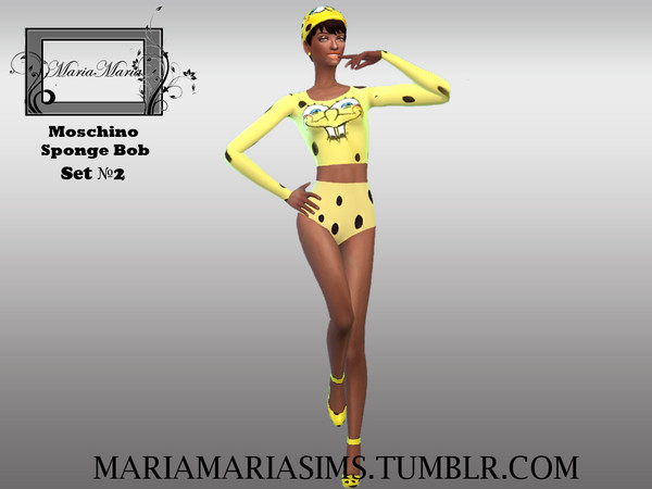 Sims 4 — MariaMaria Moschino Spongebob Set 2 by MariaMariaSims — Beautiful Moschino Spongebob Set 2 by MariaMaria. Hope