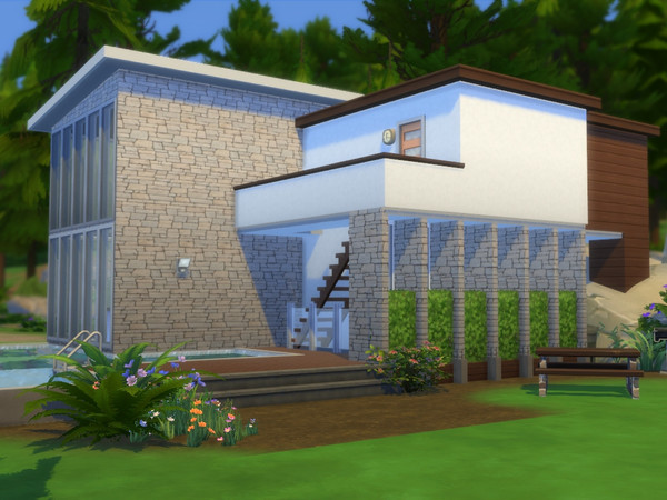 Sims 4 — Vacation Home by Henso — This fabulous vacation home is three stories (two above the ground + basement) with two