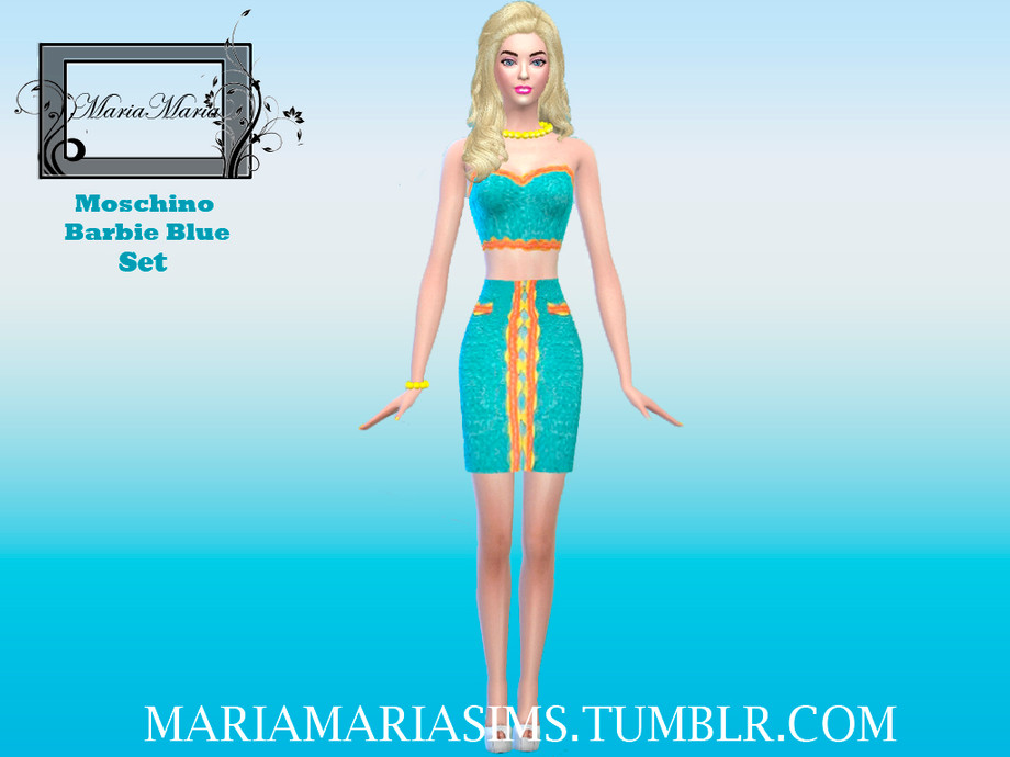 The Sims Resource - MariaMaria Moschino Barbie Blue Set
