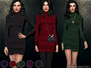 Sims 4 — Figure-forming Turtleneck Dress by Harmonia — Hug your silhouette...Team with ankle booties. Mesh By Harmonia 5