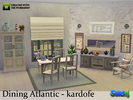 Sims 4 — kardofe_Dining Atlantic by kardofe — Marine-style dining room with worn wood furniture built by the sea 